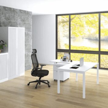 Bureau individuel avec obturateurs - P.70 _ 80 cm - Gamme Luna - exemple 3