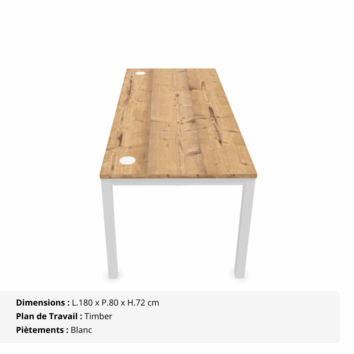 Bureau individuel avec obturateurs - P.70 _ 80 cm - Gamme Luna - timber