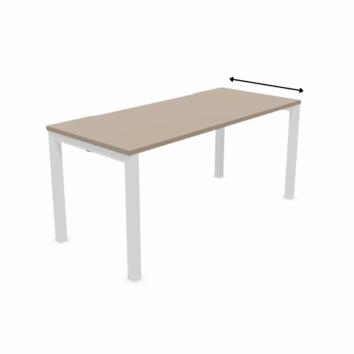 Bureau individuel avec plateau coulissant et échancrure - P.70 80 cm - Gamme Luna - simple