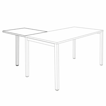 Extension / retour - bureau individuel - Gamme Luna - P.60 x L.80