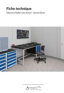 Fiche Technique Tabouret d'atelier avec dossier - Gamme Épure Fiche Technique Tabouret d'atelier avec dossier - Gamme Épure