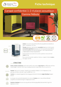 Fiche technique Canapé confidentiel 1-2-4 places acoustique - Gamme Nébula