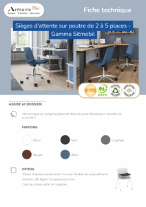 Fiche technique Chaise giratoire avec roulettes - Gamme Sitmobil