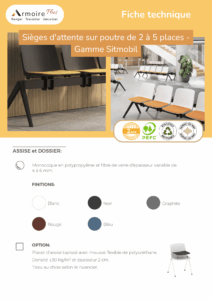 Fiche technique Sièges d'attente sur poutre de 2 à 5 places - Gamme Sitmobil
