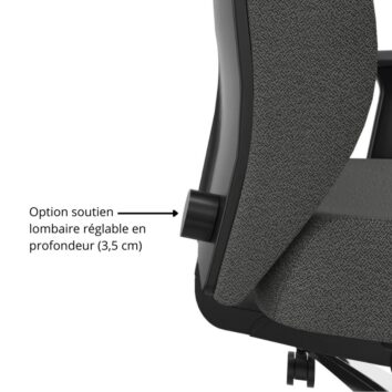 Siège pivotant 24 heures - Gamme Performa - option soutien lombaire réglable