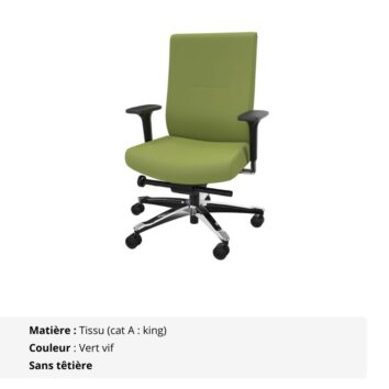 Siège pivotant 24 heures - Gamme Performa - vert vif