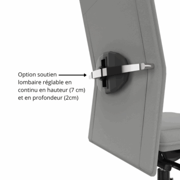 Siège pivotant 24 heures assise extra large - Gamme Extra - option soutien lombaire réglable en hauteur et profondeur