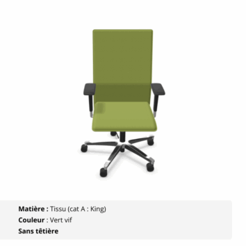 Siège pivotant 24 heures assise extra large - Gamme Extra - tissu vert vif