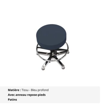 Tabouret ESD Protect - tissu bleu profond