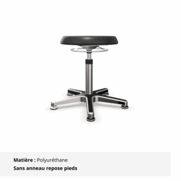 Tabouret d'atelier - Gamme Épure - polyuréthane sans repose pieds