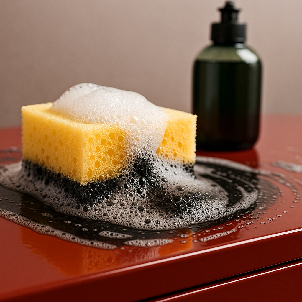 Nettoyer une armoire en métal peint Nettoyage doux d'une armoire métallique peinte avec savon noir