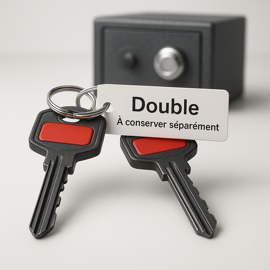 Recherchez le double de clés Double clés coffre-fort Hartmann Tresore conservation sécurisée séparée