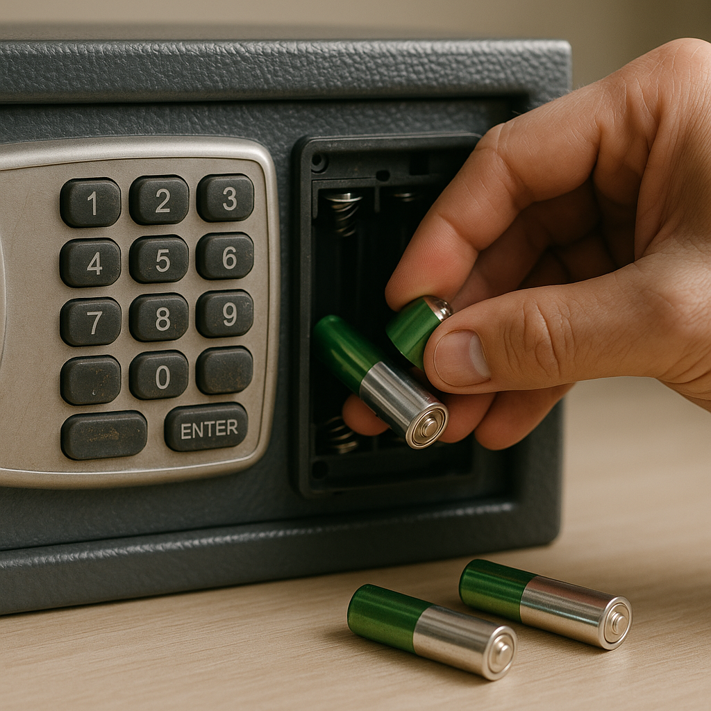 Vérifications simples Remplacement piles coffre-fort électronique vérification simple avant intervention