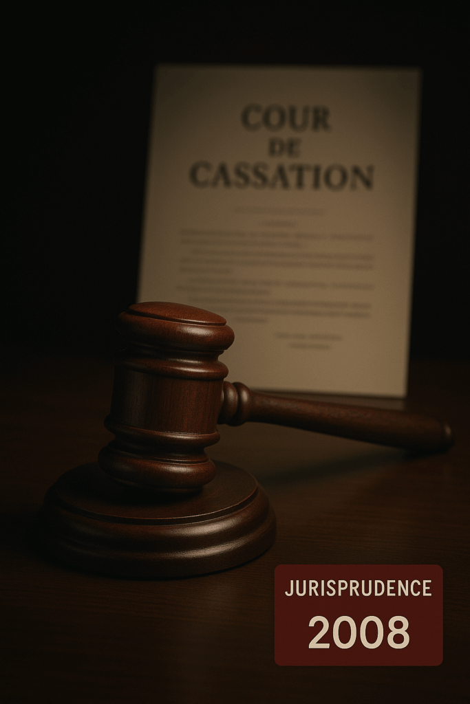 Jurisprudence 2008 – Cour de cassation