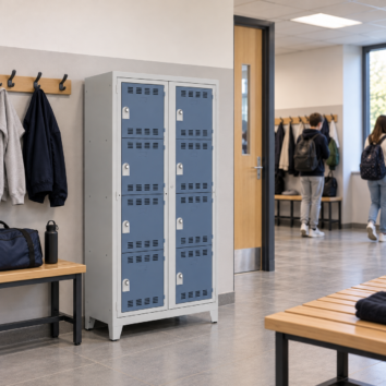 Vestiaire Multicases Visitable H164 - 4 casiers - 2 colonnes - 2 vantaux