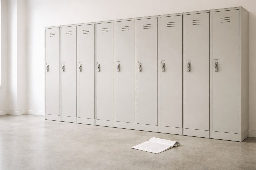 Rangée de vestiaires métalliques professionnels conformes aux normes NF D65-760 et Code du travail — ArmoirePlus