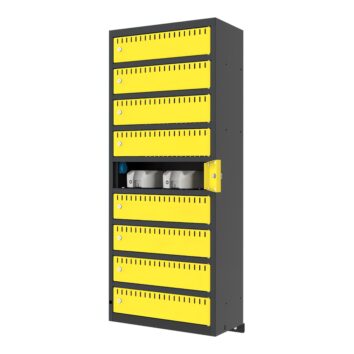 Casier de recharge batterie vélo à poser 9 cases avec compartiment ouvert - Armoire Plus