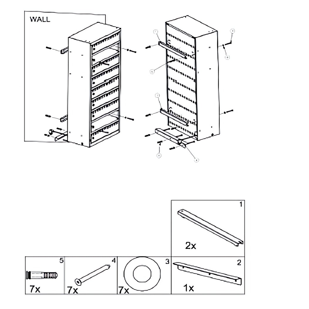 Plan et dimensions - casier recharge batterie vélo - Armoire Plus