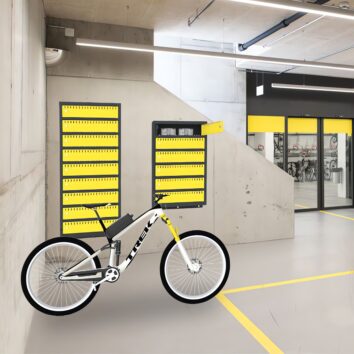 Casiers de recharge batterie vélo en local à vélos - Armoire Plus