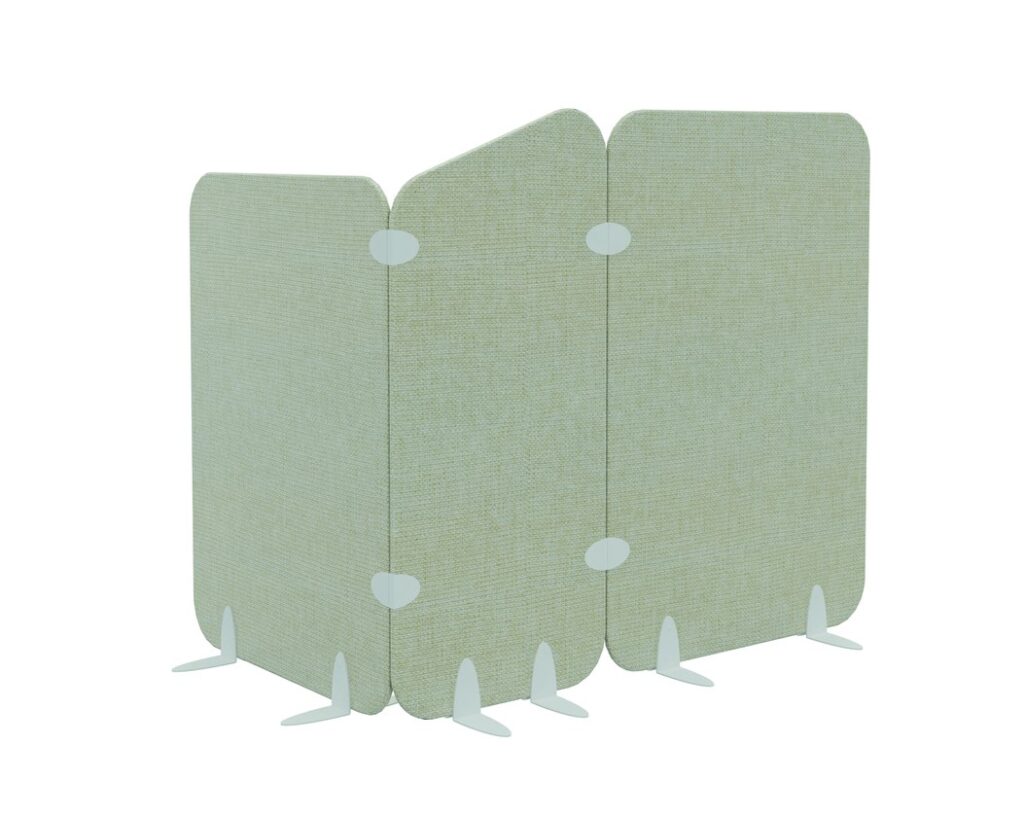 murmure-cloison-acoustique-ensemble-angle-90 Cloisons acoustiques Gamme Murmure assemblees en angle 90 degres (pieces de liaison)