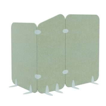 Cloisons acoustiques Gamme Murmure assemblees en angle 90 degres (pieces de liaison)