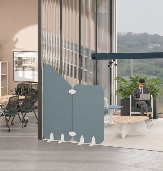Cloison acoustique tissu Gamme Murmure - coloris Horizon en open space