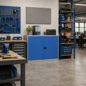 Armoire Basse IDEO 120 - Porte Battante 2 Étagères