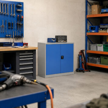 Armoire Basse IDEO 90 - Porte Battante 2 Étagères