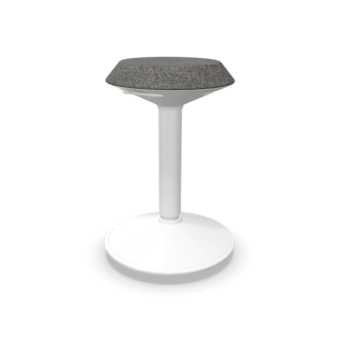 Tabouret Gamme Élan piétement blanc tissu Gris