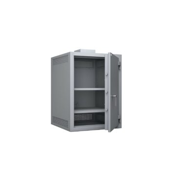 Armoire forte Serveur Protect porte entrouverte, aération basse perforée
