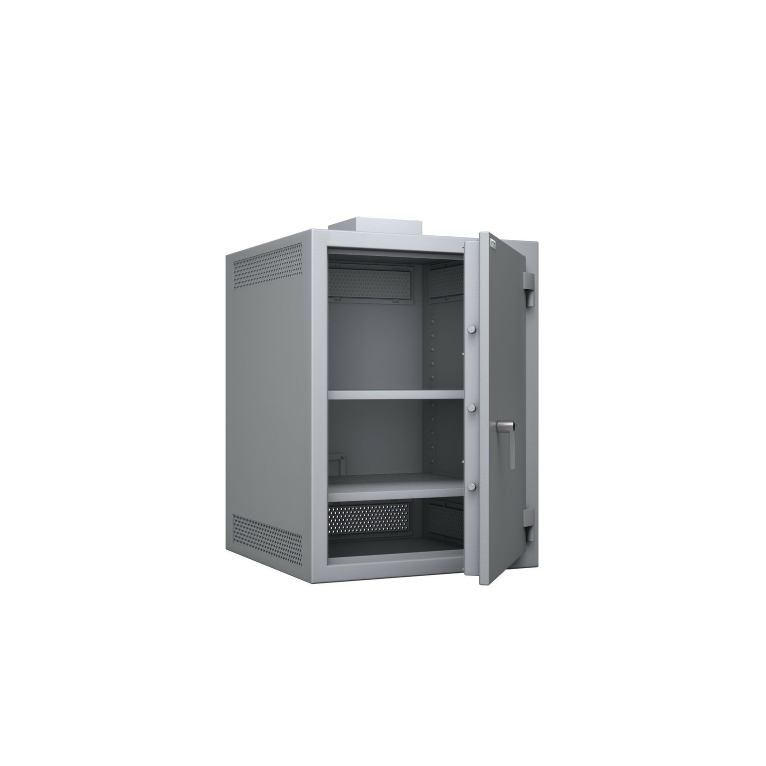 Armoire forte Serveur Protect porte entrouverte, aération basse perforée