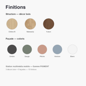 Nuancier finitions Station multimédia PIGMENT